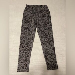 Evolution and Creation Leopard Print Leggings - Black and Gray